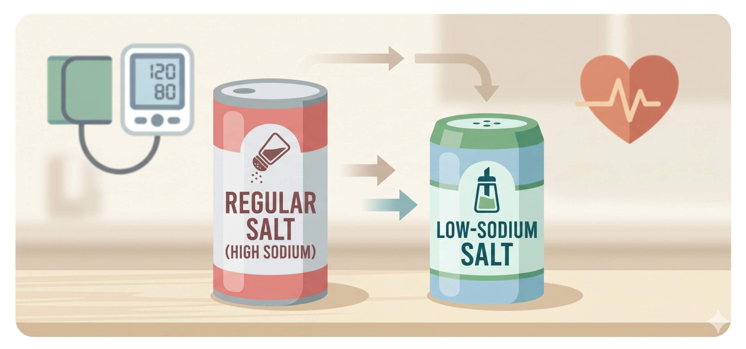 Replacing regular salt with low-sodium alternatives